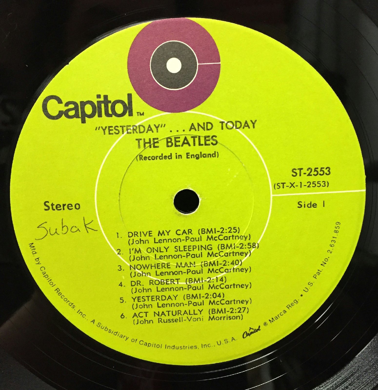 Amazon.com: Beatles - Yesterday And Today green label - Lp Vinyl